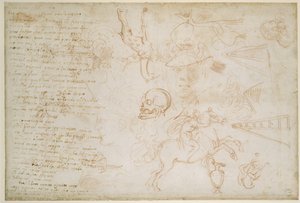 Estudio de cabezas y animales, c.1525 de Michelangelo Buonarroti